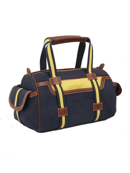 Ivory Tag Getaway Canvas & Leather Duffel Bag ÛÒ Back Side