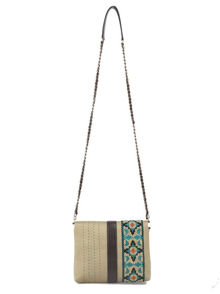 Ivory Tag Love Across Leather & Fabric Crossbody Bag ÛÒ Back