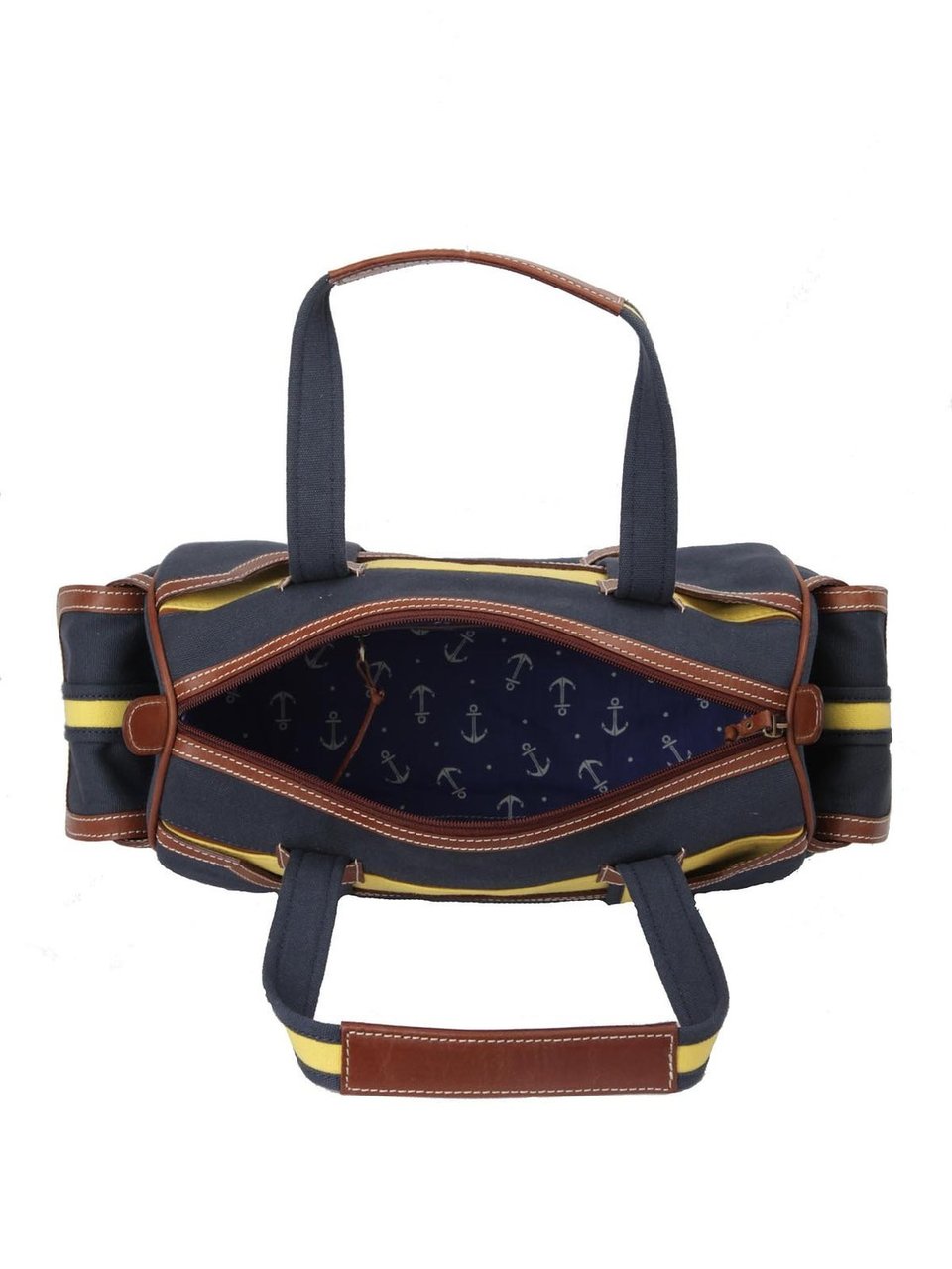 Ivory Tag Getaway Canvas & Leather Duffel Bag ÛÒ Inside