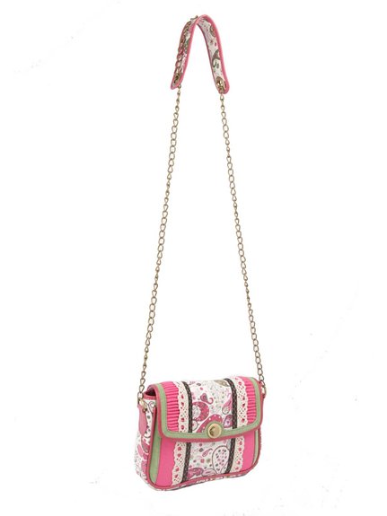 Ivory Tag Paisley Pink Crossbody Bag ÛÒ Side
