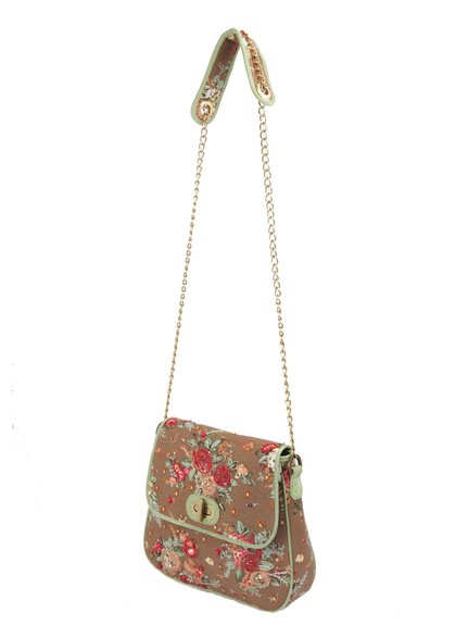 Ivory Tag Dazzling Rossete Hand Embroidery Crossbody Bag ÛÒ Side