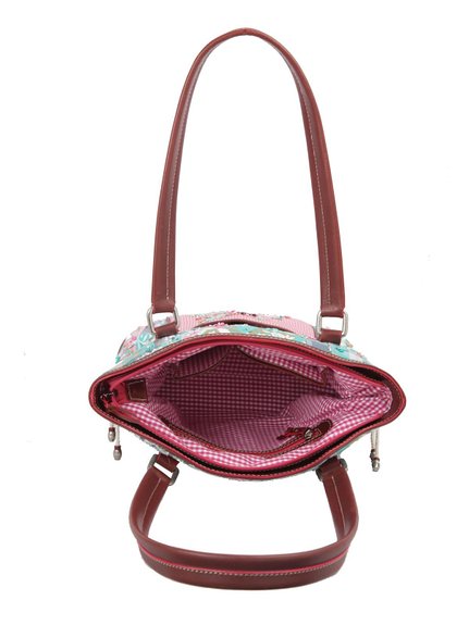Ivory Tag Patterned Melange Hand Embroidery Handbag ÛÒ Inside