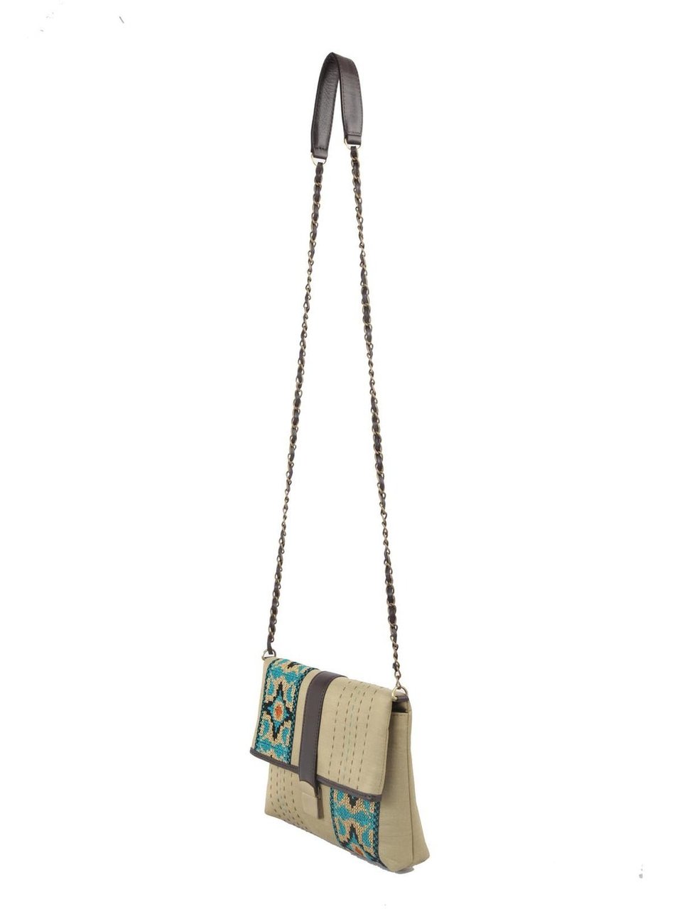 Ivory Tag Love Across Leather & Fabric Crossbody Bag ÛÒ Side