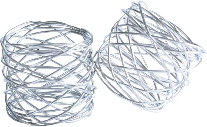 Handmade Artisan Crafted Mesh Metal Dining Napkin Rings, Silver