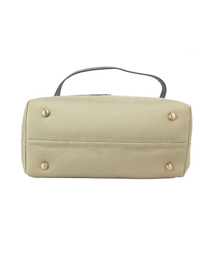 Ivory Tag Crossstitch Love A Cross Leather & Fabric Tote ÛÒ Bottom