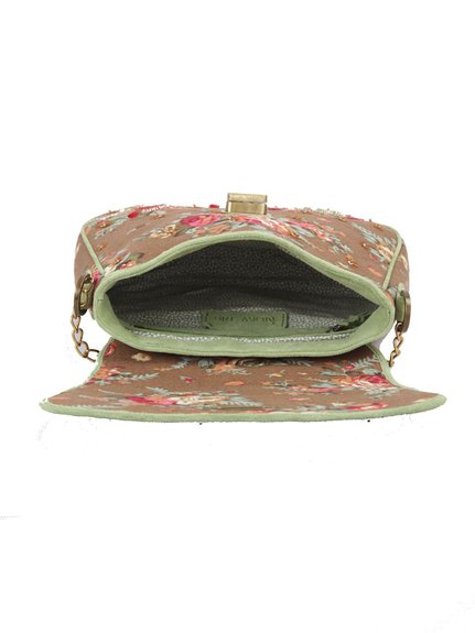 Ivory Tag Dazzling Rossete Hand Embroidery Crossbody Bag ÛÒ Inside