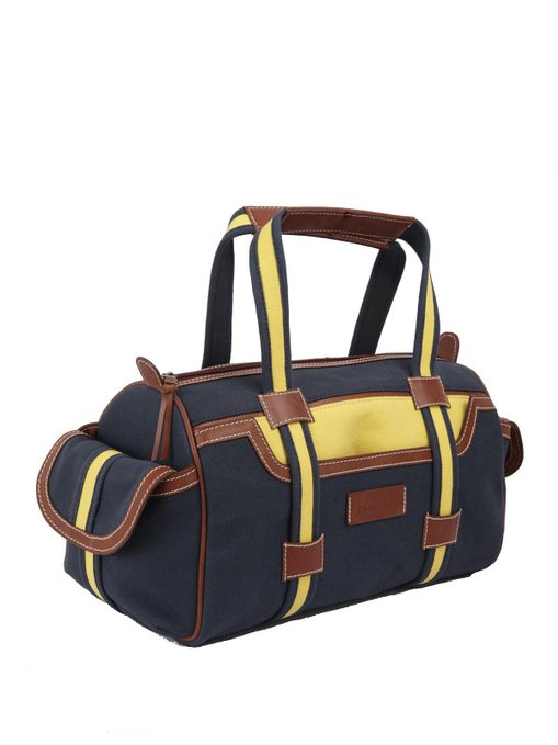 Ivory Tag Getaway Canvas & Leather Duffel Bag ÛÒ Front Side