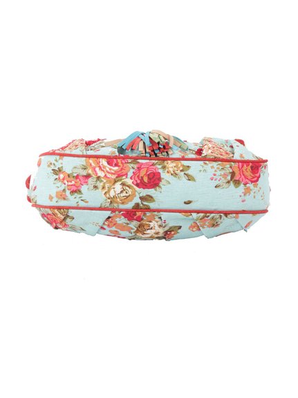 Ivory Tag Chintzy Turq Red Suede Crossbody Bag ÛÒ Bottom