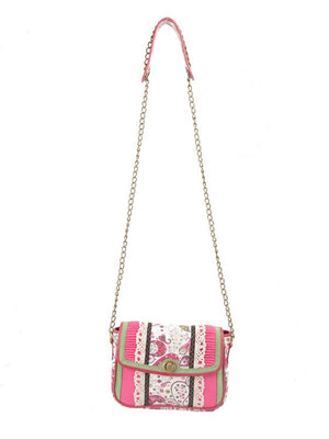 Ivory Tag Paisley Pink Crossbody Bag ÛÒ Front
