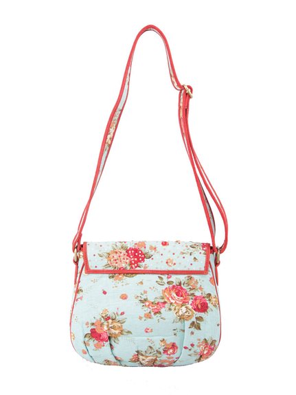 Ivory Tag Chintzy Turq Red Suede Crossbody Bag ÛÒ Back