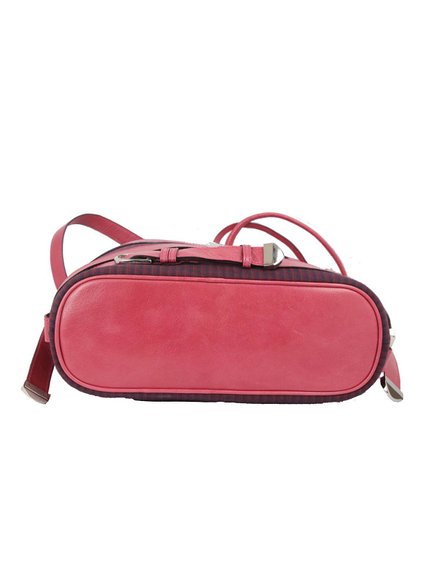 Ivory Tag Pink Leather Checkered Crossroads Shoulder Bag ÛÒ Bottom