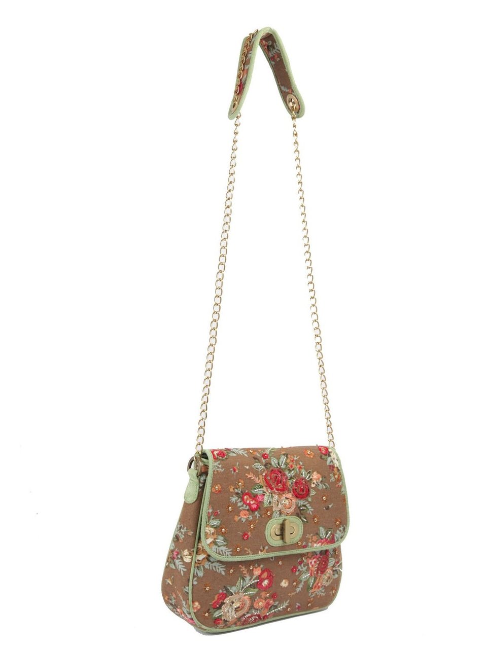 Ivory Tag Dazzling Rossete Hand Embroidery Crossbody Bag ÛÒ Side