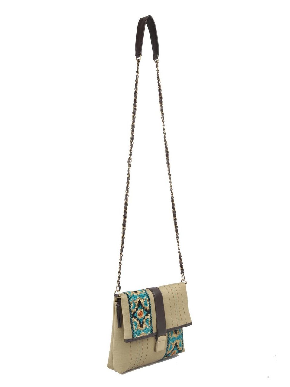 Ivory Tag Love Across Leather & Fabric Crossbody Bag ÛÒ Side