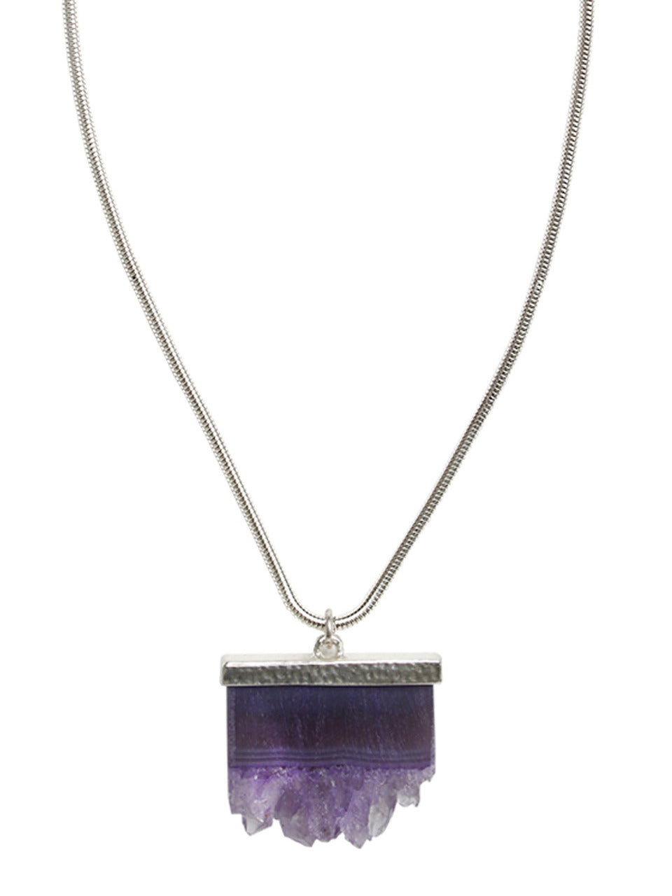 Ivory Tag Purple Iceberg Crystal Stone Necklace ÛÒ Detail