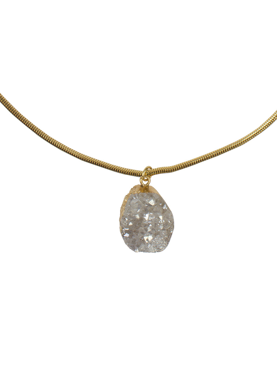 Ivory Tag Beau Mignon Crystal Stone Necklace with Gold Leafing ÛÒ Detail
