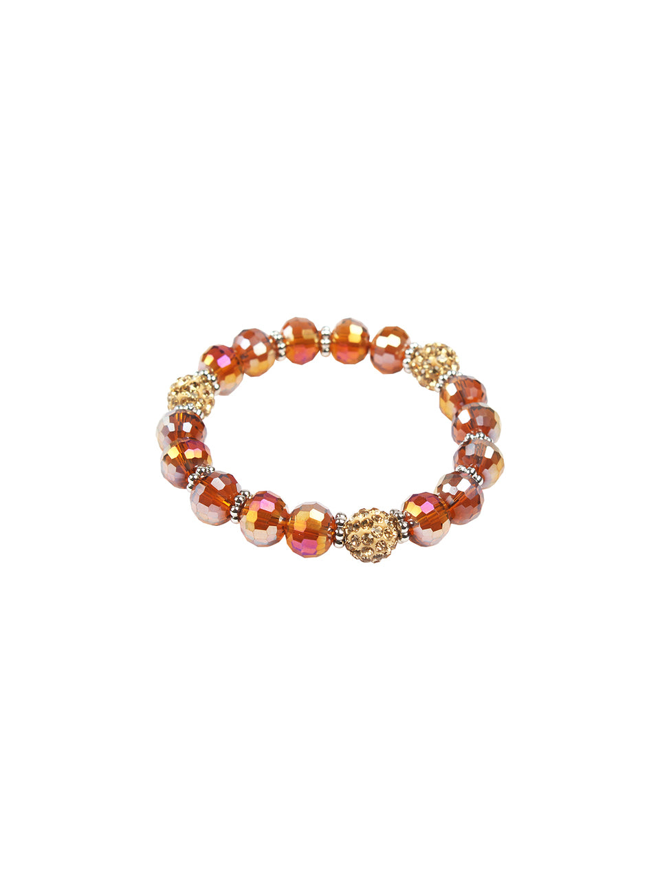 Ivory Tag Faceted Amber Beaded Bracelet