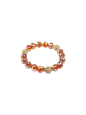 Ivory Tag Faceted Amber Beaded Bracelet