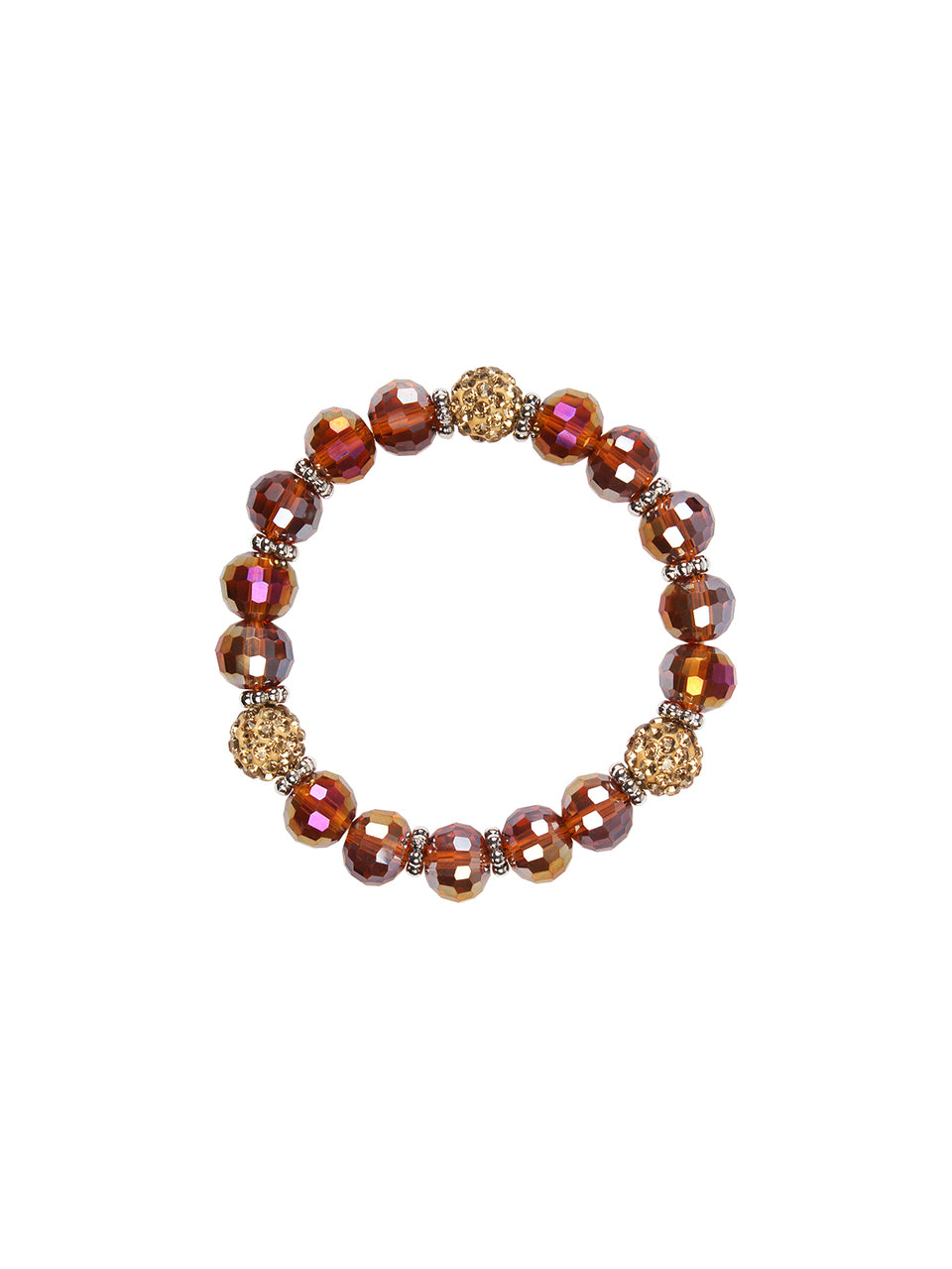 Ivory Tag Faceted Amber Beaded Bracelet