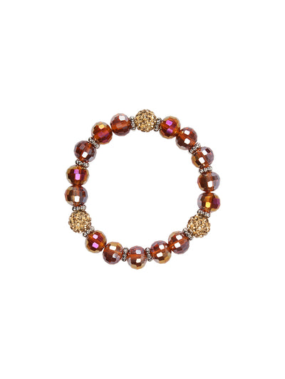 Ivory Tag Faceted Amber Beaded Bracelet