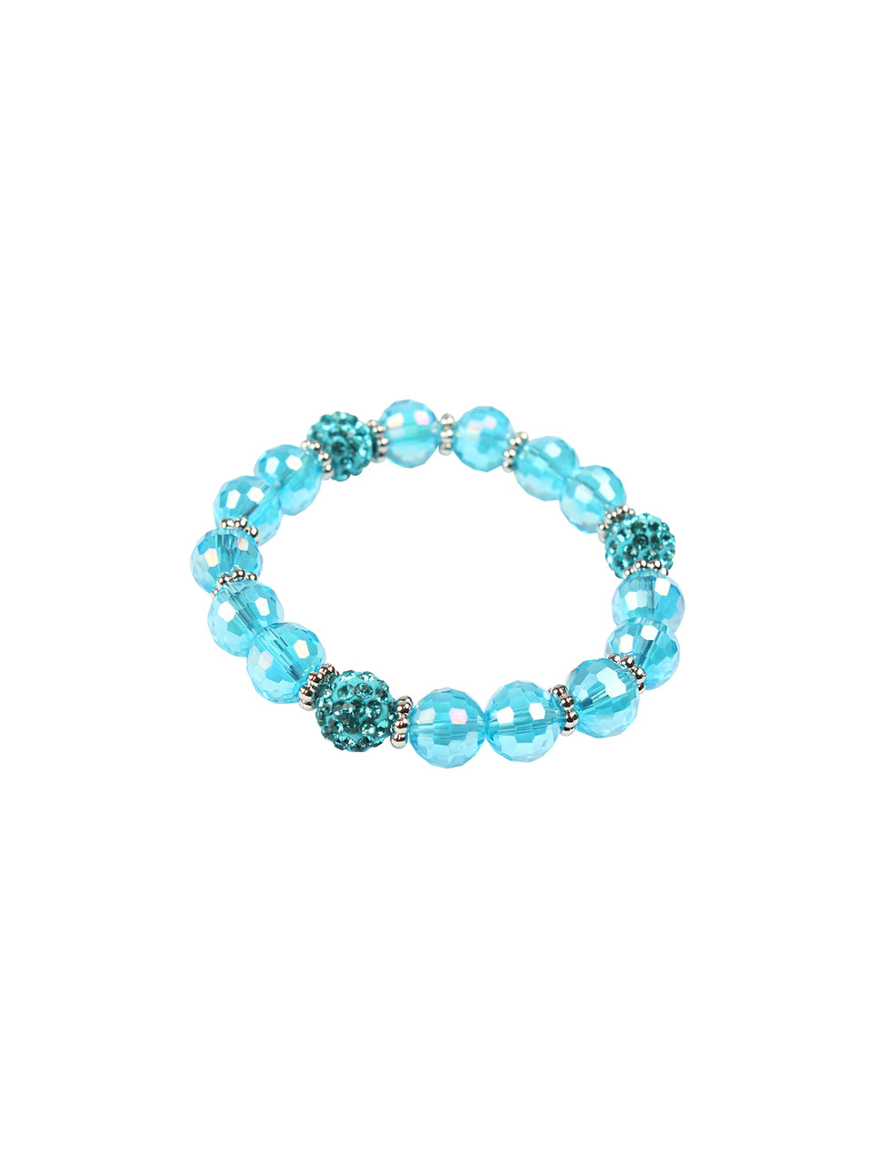 Ivory Tag Faceted Ocean Blue Beaded Bracelet
