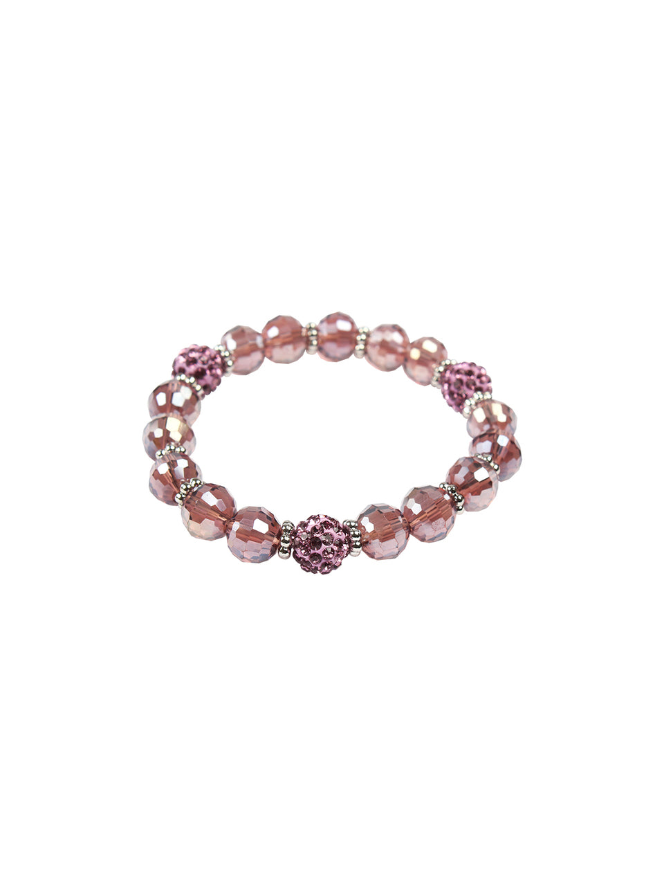 Ivory Tag Faceted Lavender Beaded Bracelet