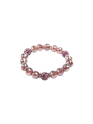 Ivory Tag Faceted Lavender Beaded Bracelet