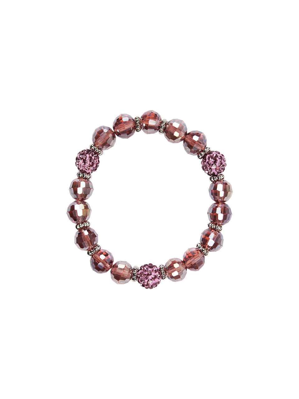 Ivory Tag Faceted Lavender Beaded Bracelet