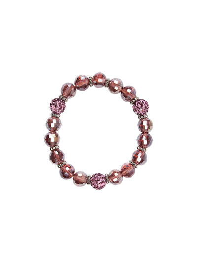 Ivory Tag Faceted Lavender Beaded Bracelet