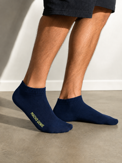 Macho Genie Men’s Navy Blue Ankle Length Socks