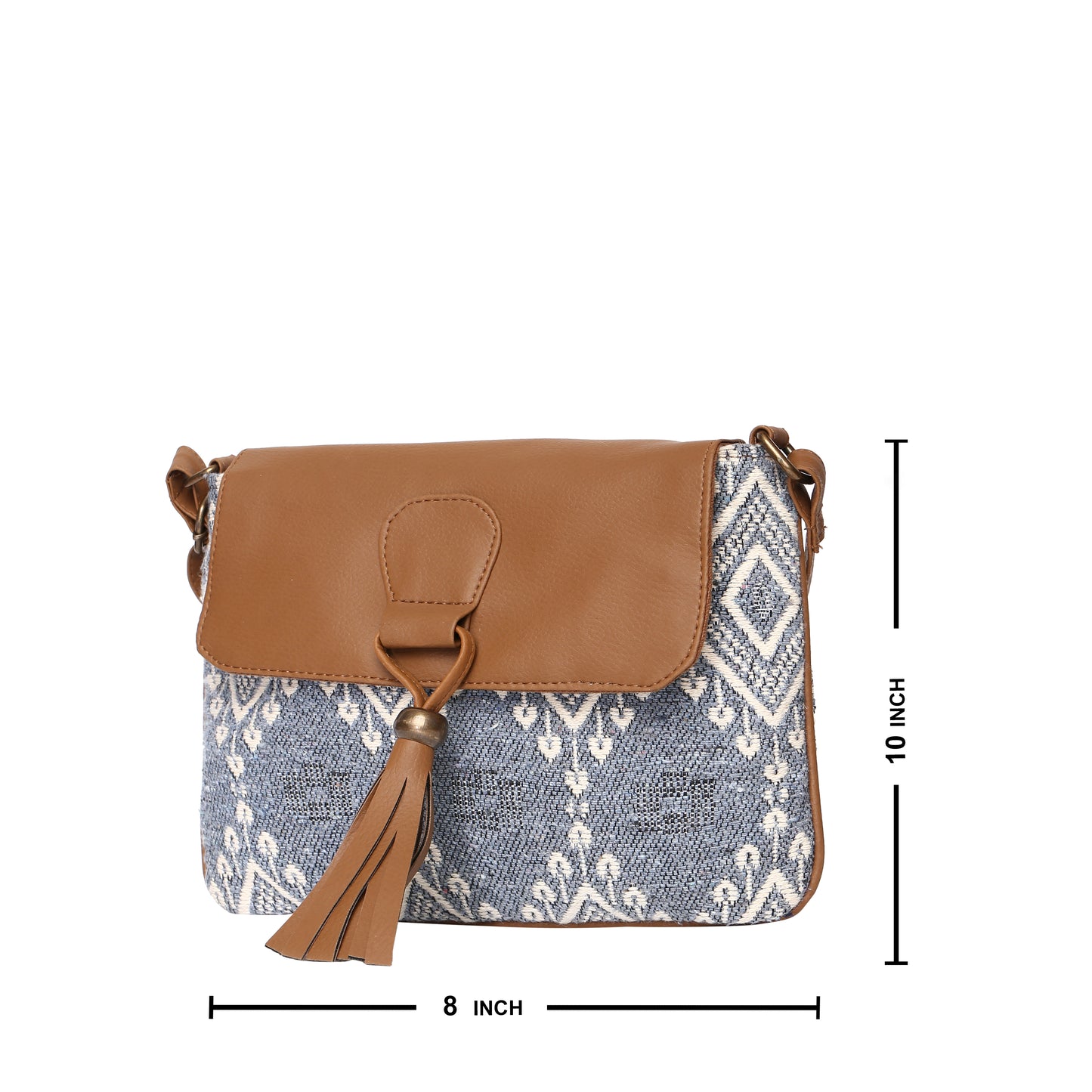 Women's Crossbody Cedar Gray Boho Print w/Tassel