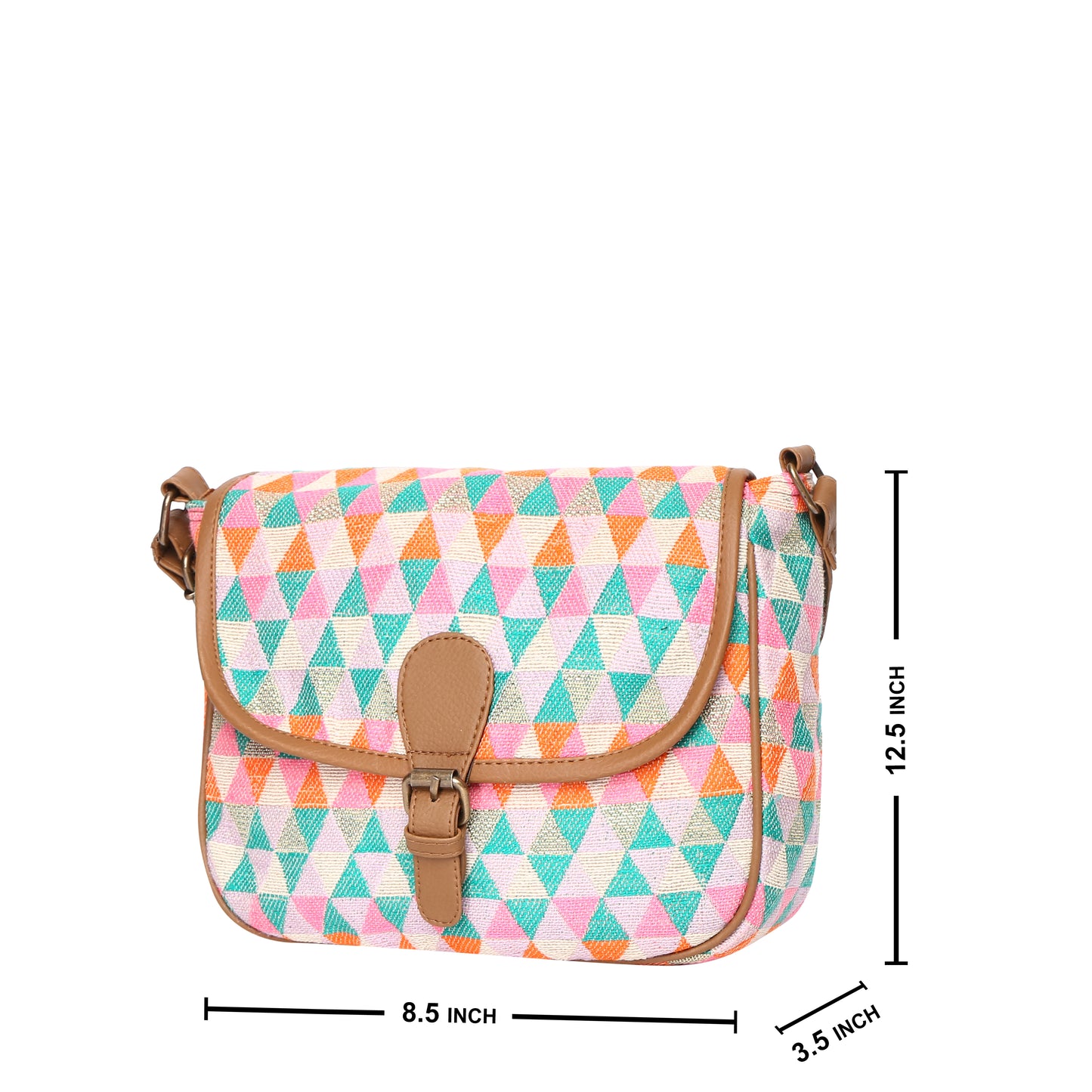 Women's Crossbody Multicolored Diamond Textured Bag