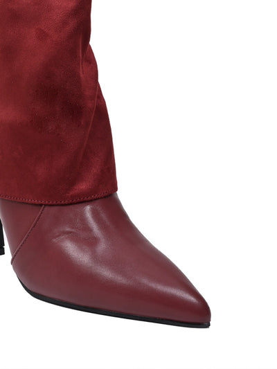 Jove Women's Burgandy Stilletto boots
