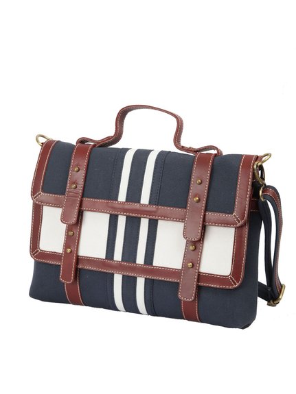 Ivory Tag Flap o Flap  Canvas & Leather Crossbody Handbag ÛÒ Side