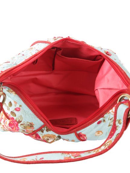Ivory Tag Turq Blossom Sequin Highlight Handbag Ì_Ì_Ì± Top