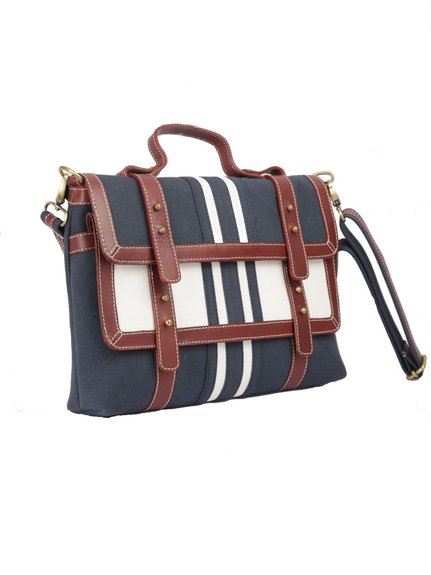 Ivory Tag Flap o Flap  Canvas & Leather Crossbody Handbag ÛÒ Side