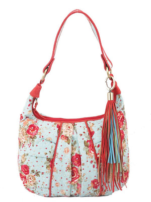 Ivory Tag Turq Blossom Sequin Highlight Handbag Ì_Ì_Ì± Front