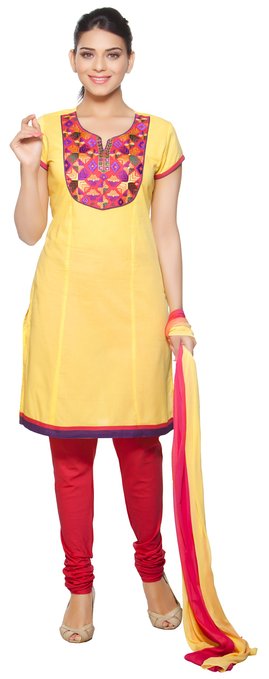 Trishaa Women's Salwaar Kameez Set- Embroidered Neck Yoke ÛÒ Front