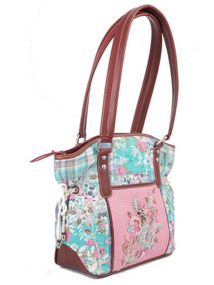Ivory Tag Patterned Melange Hand Embroidery Handbag ÛÒ Side