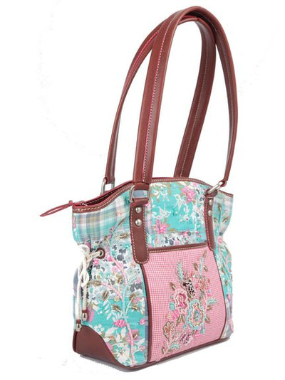 Ivory Tag Patterned Melange Hand Embroidery Handbag ÛÒ Side