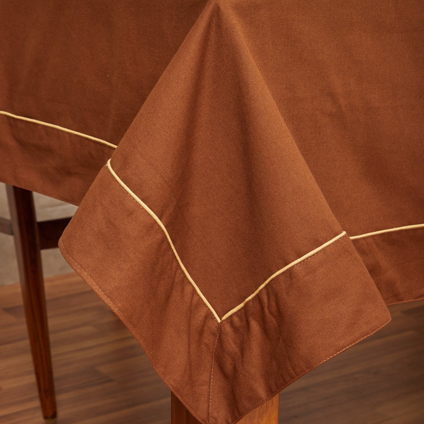 In-Sattva Home 100% Cotton Solid Color Soft Feel Washable Rectangular Table Cover Cloth Chocolate