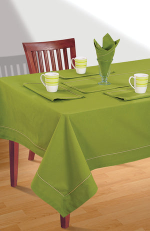 In-Sattva Home 100% Cotton Solid Color Soft Feel Washable Rectangular Table Cover Cloth Green