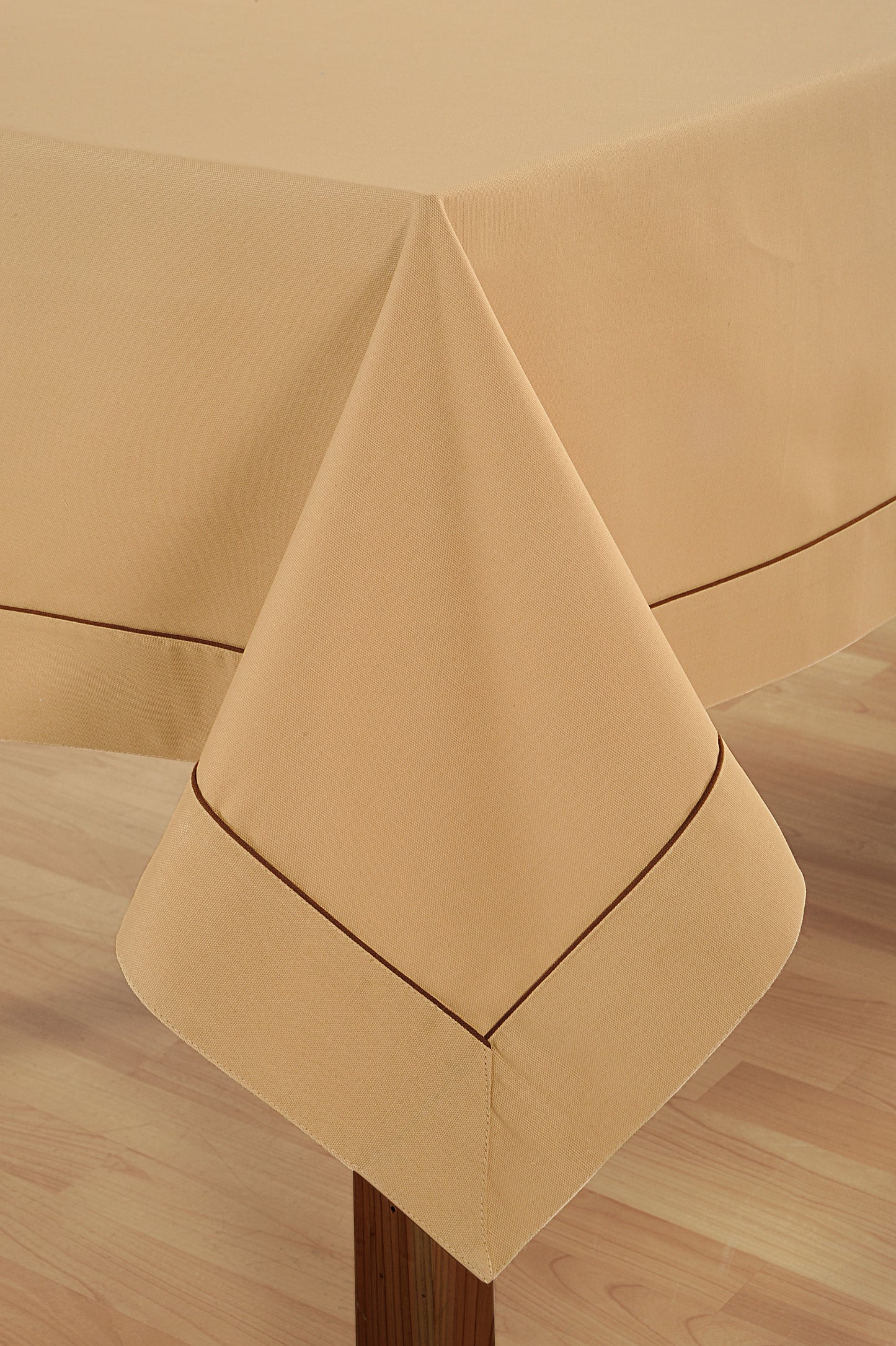 Rangeene Home 100% Cotton Solid Color Soft Feel Washable Rectangular Table Cover Cloth Beige