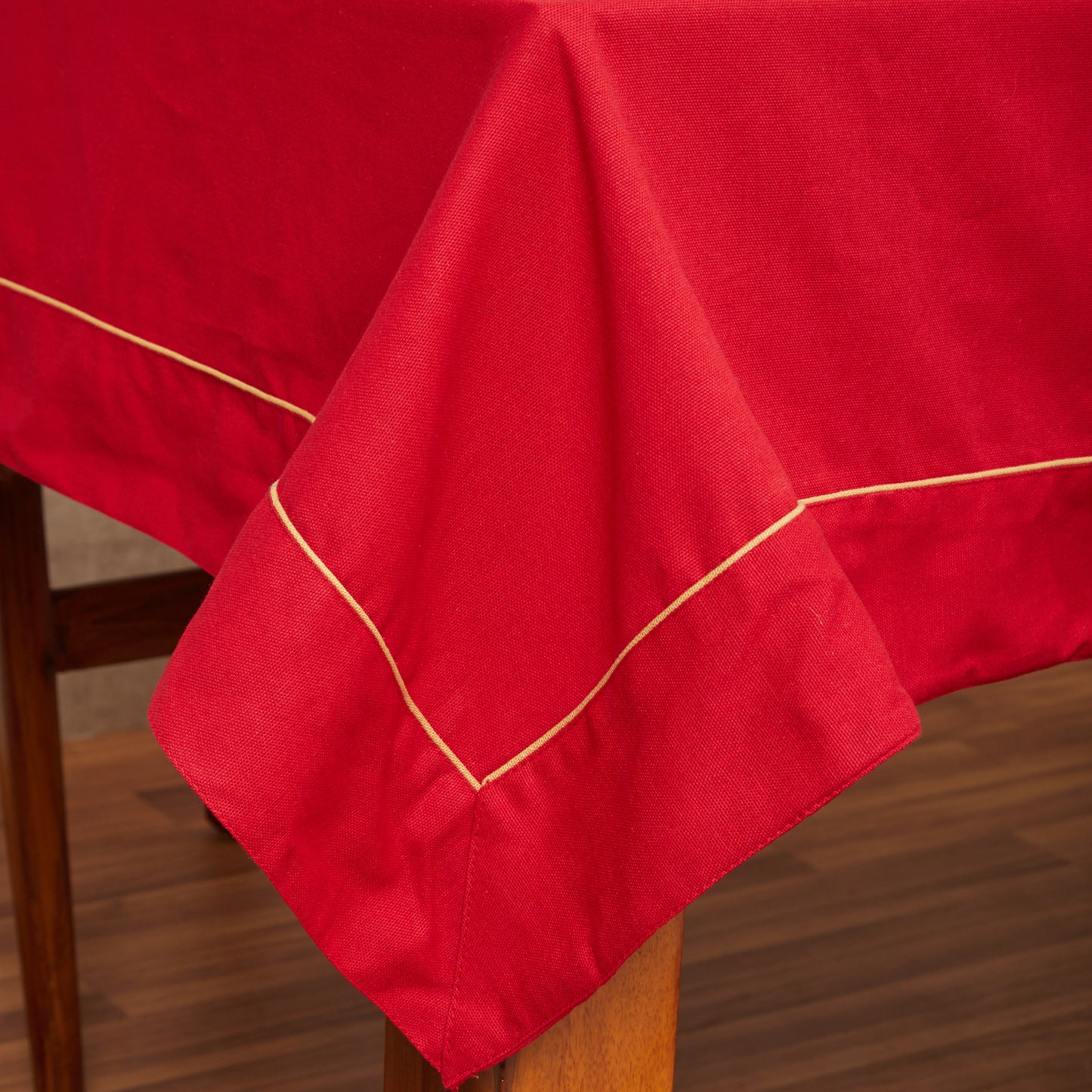 In-Sattva Home 100% Cotton Solid Color Soft Feel Washable Rectangular Table Cover Cloth Maroon