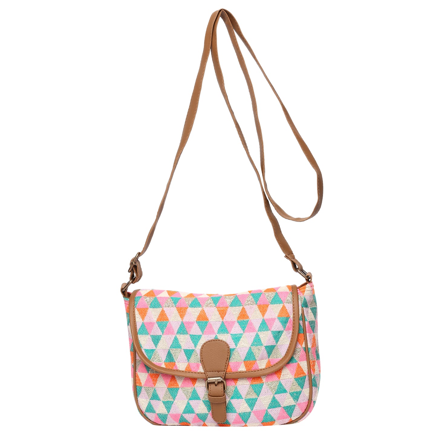 Women's Crossbody Multicolored Diamond Textured Bag