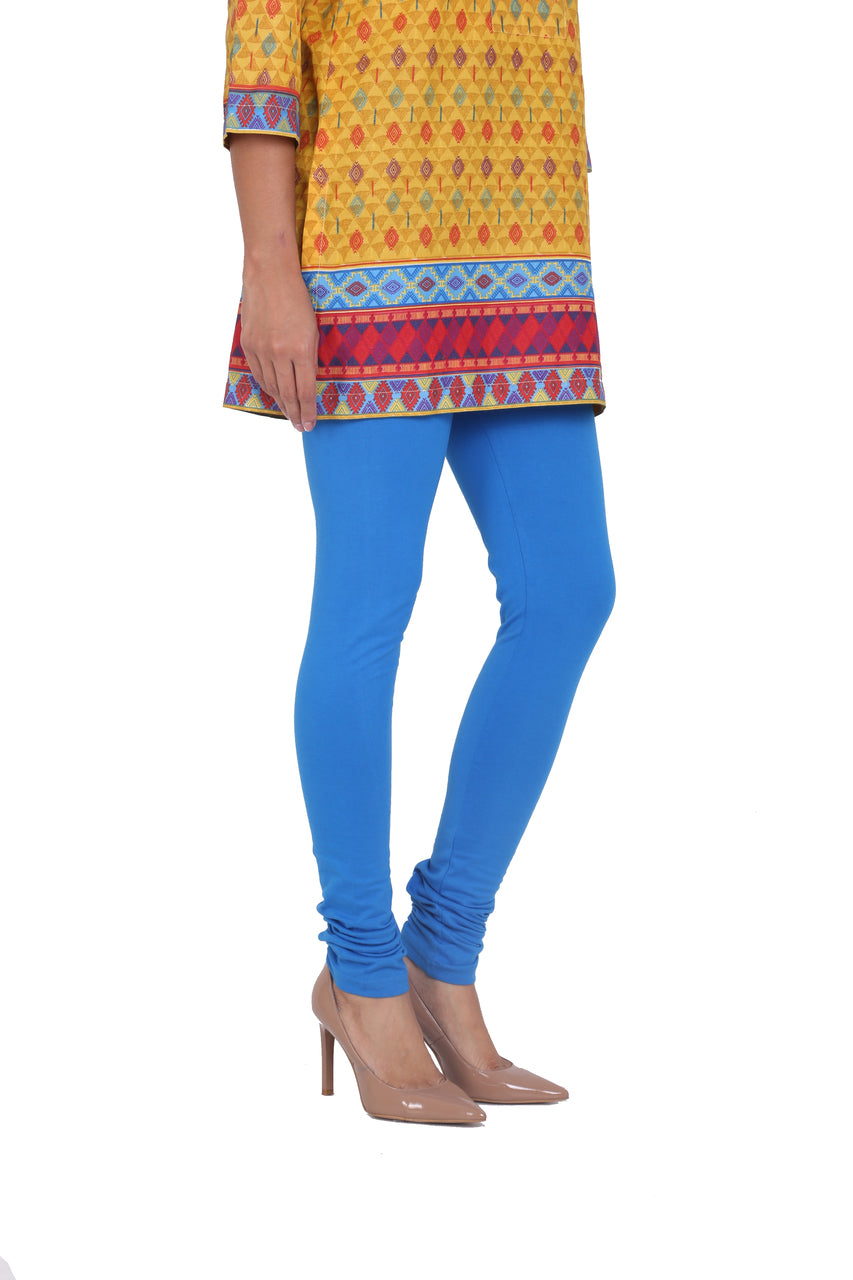 Solid Churidar Leggings - Blue