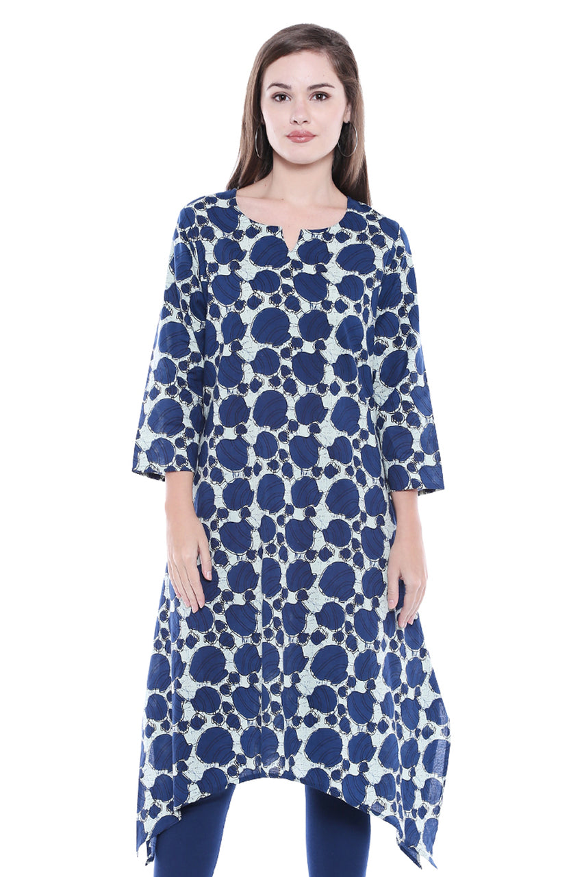 Women's Indian Asymmetrical Kurta Tunic - Front | In-Sattva