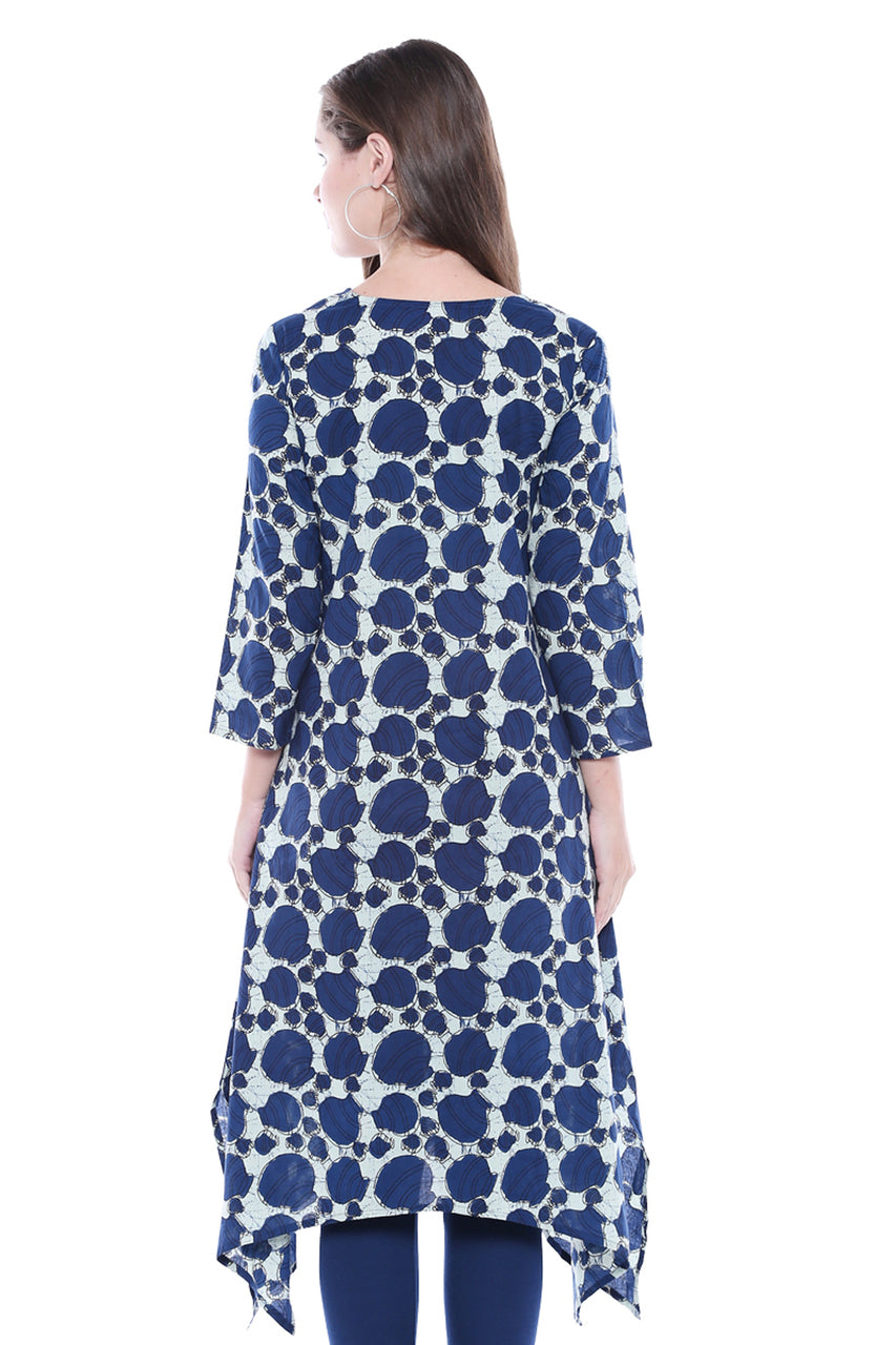 Women's Indian Asymmetrical Kurta Tunic - Back | In-Sattva