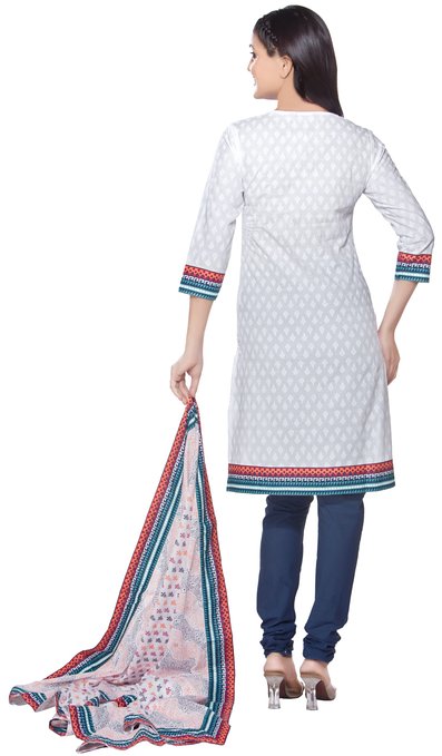 Trishaa Women's Salwaar Kameez Set- Printed Neck Yoke ÛÒ Back