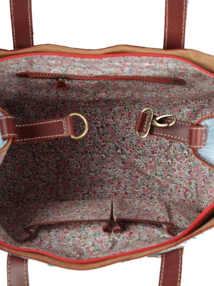 Ivory Tag Sequined Hand Emroidered Turq Zig-Zag Handbag ÛÒ Inside