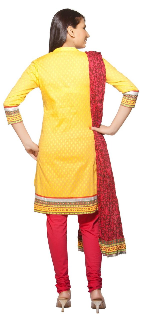 Trishaa Women's Salwaar Kameez Set- Front Pleats & Printed Borders ÛÒåÊBack